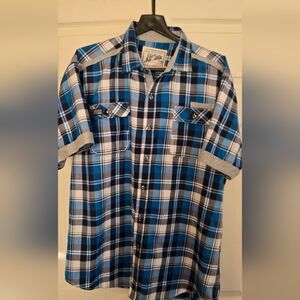 Men's Mo7even Plaid SS Button Down Shirt 2XL